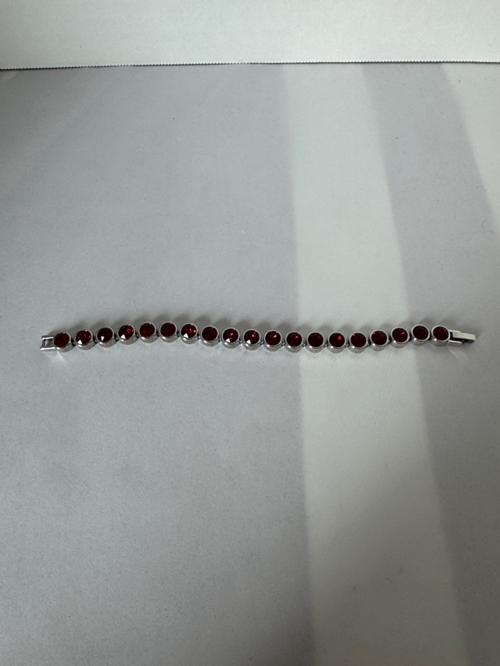 Touchstone Siam Red Crystal Tennis Bracelet - Women Jewelry - Picture 2 of 3